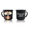 Taza Peltre Calaca de Azucar modelo Catrina Negro