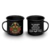 Taza Peltre Calaca de Azucar modelo Rosas Negro