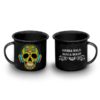 Taza Peltre Calaca de Azucar modelo Audifonos Negro