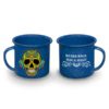 Taza Peltre Calaca de Azucar modelo Audifonos Azul