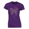 Playera Textil Esencia Mexicana modelo Mariposa Tenango Dama Morado